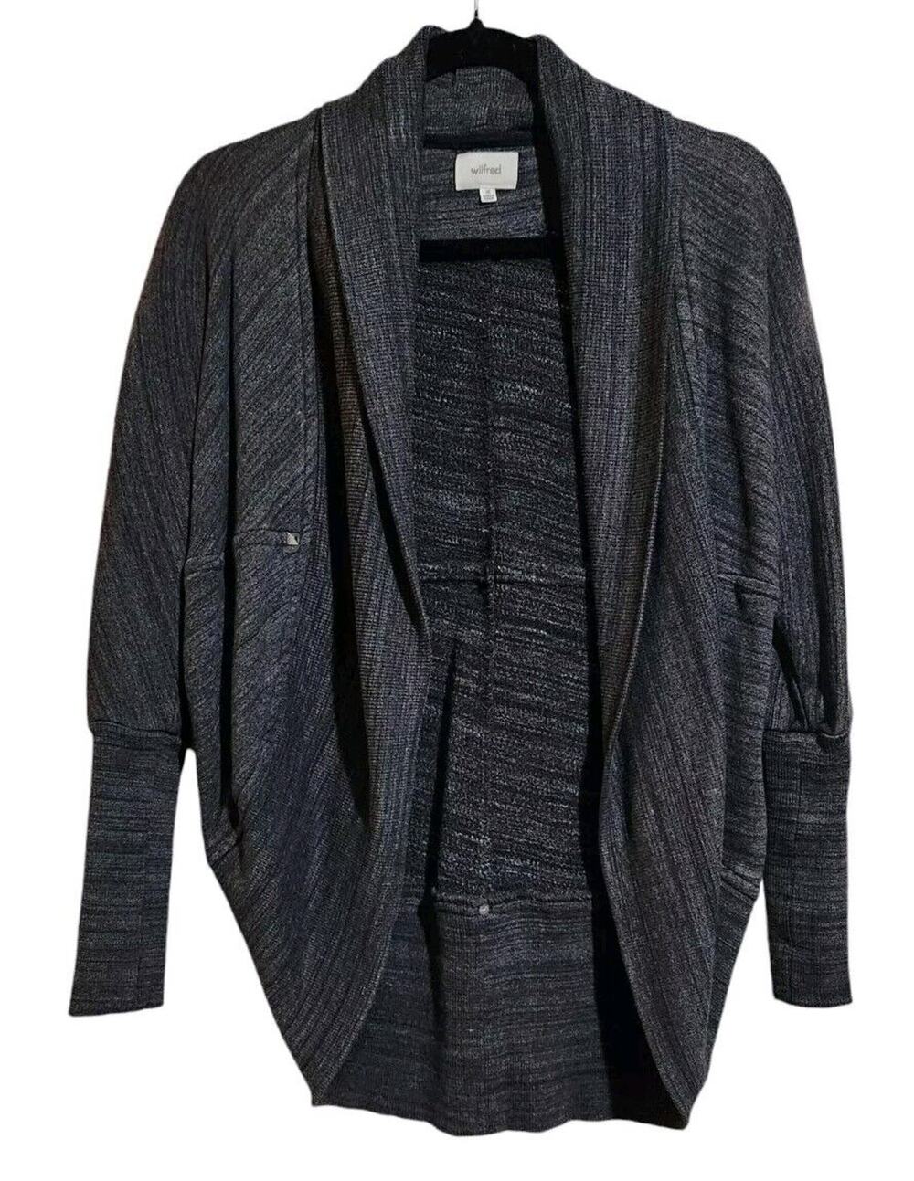Wilfred Aritzia Diederdot Cardigan Cocoon Sweater Women's XS Dark Gray Studded